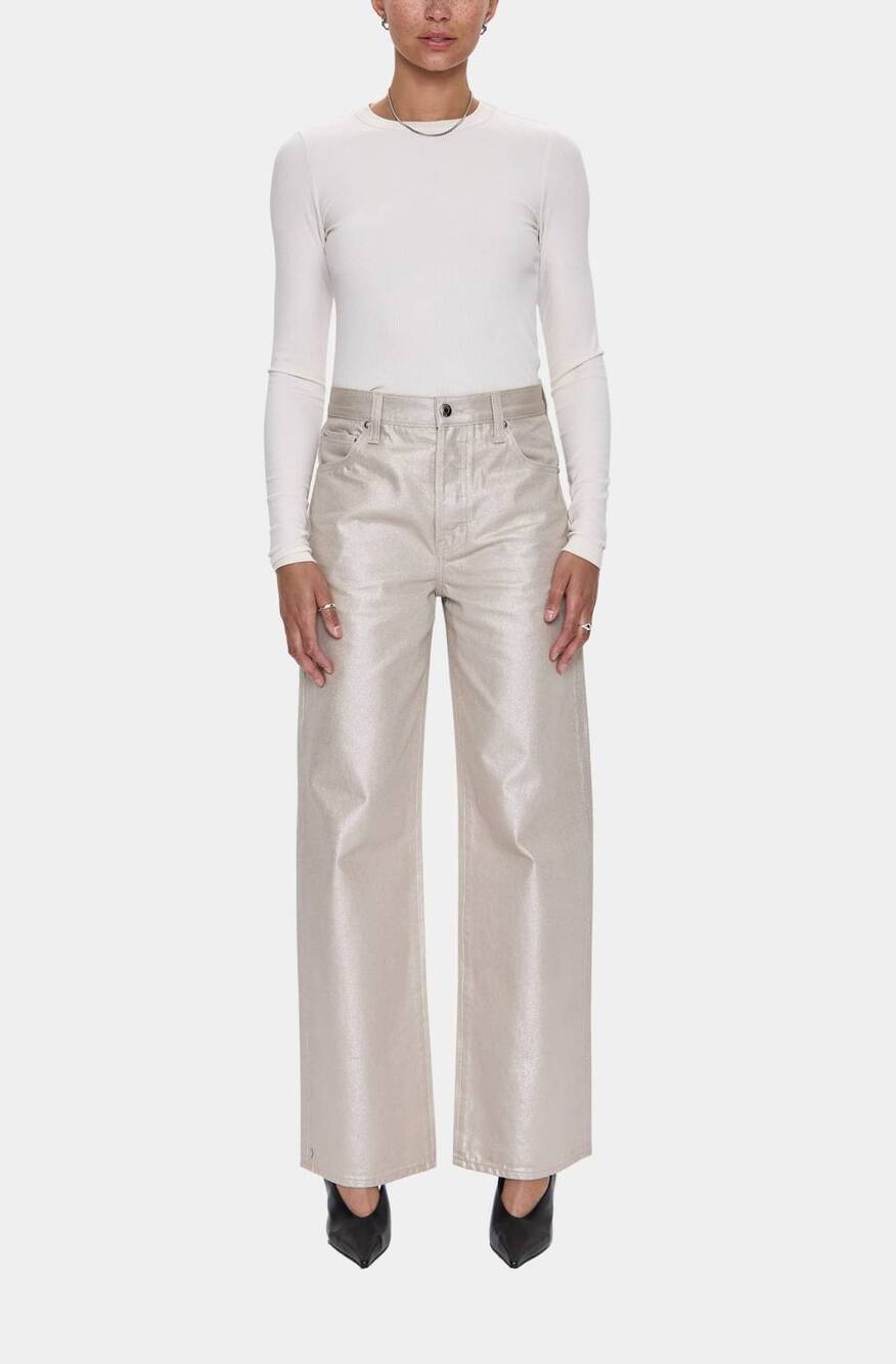 NEW PISTOLA tate high rise bowed wide leg jeans in chalus